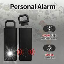 Rechargeable 130dB Personal Safety Alarm With LED Light, Vibration Sensor, Portable Alarm, USB-C Charging, Suitable For Women, Teens, Seniors - A - View 3