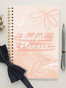 1pc Peach Floral Budget Planner With Budget Review, Expense Tracker, Spending Chart & Monthly Reflection Pages For Home Office, Office Desk Accessories, Halloween Gifts - Rectangle - View 9