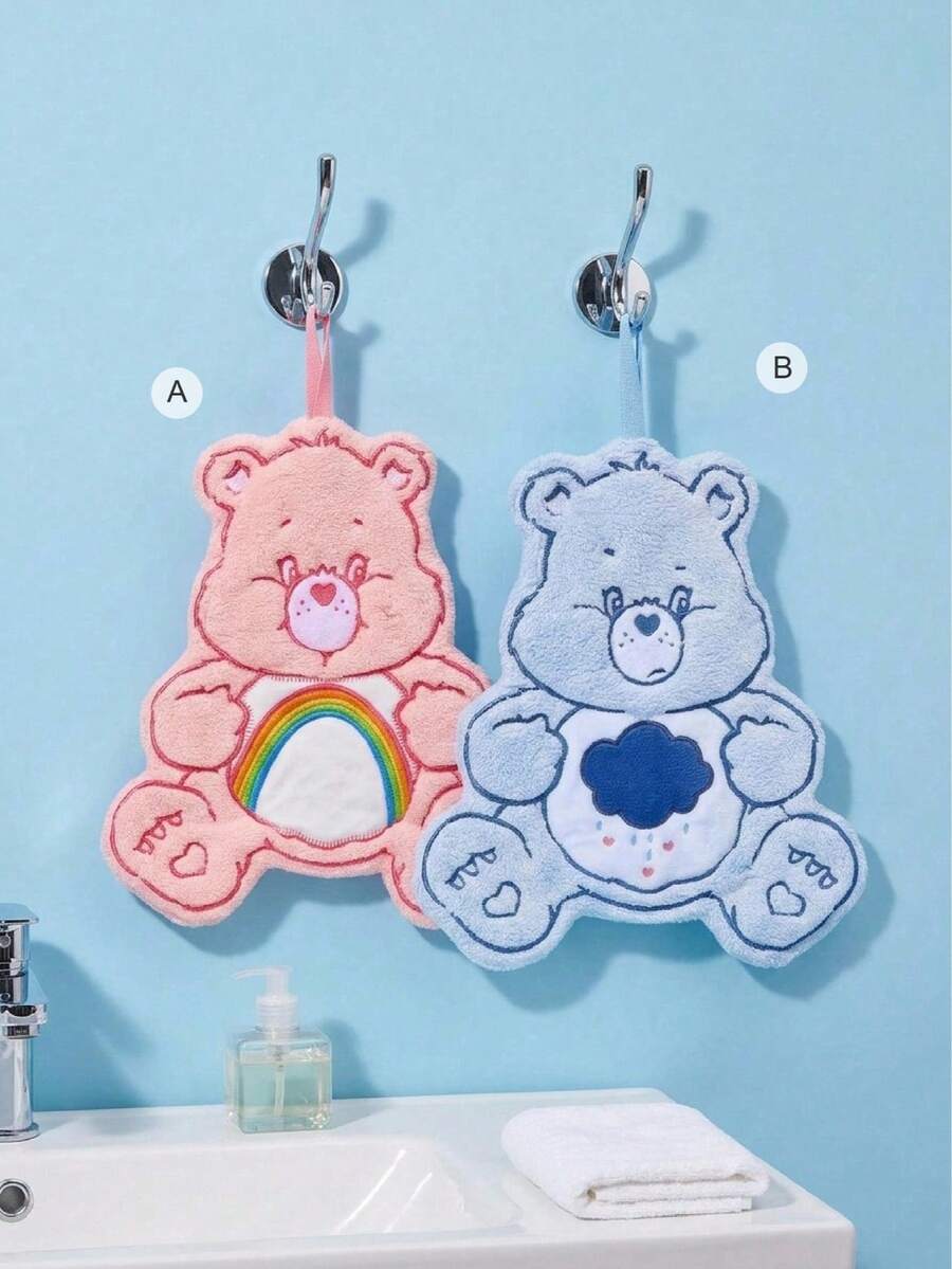Care Bears 1件卡通熊毛絨掛巾,柔軟吸水,彩虹雲朵圖案,可愛的裝飾品,適用於浴室、廚房、辦公室或宿舍;週年紀念、生日或喬遷禮物。 - 彩色 - 查看 1