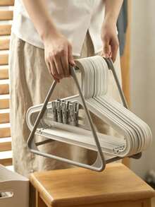 1pc Large Capacity Stackable Clothes Rack, Multi-Functional Detachable Clothes Storage Organizer, Perfect For Home Laundry Room, Closet And Bedroom Decoration, Keep Your Space Neat And Organized, A Must-Have Perfect Gift For Every Home - Multicolor - View 6