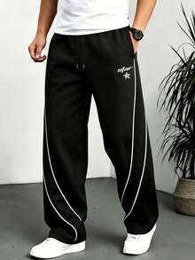 Men's Summer Casual Outdoor Sports Long Pants, Minimalist Fashion Daily Straight Leg - Black - View 2