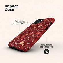 VESPOP Christmas Pattern Phone Case, Thickened 2-In-1 Full Coverage Design, Provides All-Around Protection - For IPhone 18/17/16/15/14/13/12/11 Pro Max/Pro Plus/12 Mini/13 Mini, Compatible With Galaxy S26 S25 S24 S23 S22 S21 Plus Ultra, Compatible With Pixel 8 9 10 PRO - Mixed Color 1 - View 2