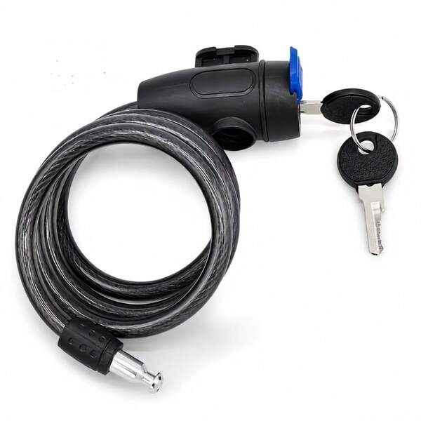 Cadeado de corrente para bicicleta, cadeado antifurto com 2 chaves, adequado para bicicletas, motocicletas, portas, cercas, grades, cabos, baterias de veículos elétricos, bicicletas de montanha, ciclismo, cadeado fixo e portátil, cadeado de corrente de aço antifurto.