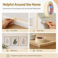 Tesa 5008 Multipurpose Yellow Mask Tape Anti-Solvent Easy Peel Off For Art Craft DIY Decoration Vehicle Repair Household Wall Renovation Spray Paint Shield Adhesive Tape - Round - View 5
