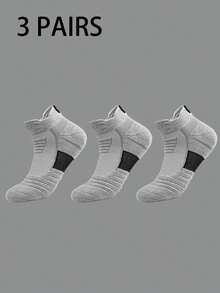 1/3/6 Pairs Thick Sports Short Socks For Men, Moisture-Wicking Tennis, Badminton, Running, Basketball Socks, Fall - Multicolor - View 15