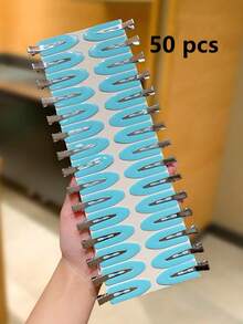 30pcs Women's Blue Hair Clips, Simple Versatile Spring Hair Clips, Daily Holiday Casual Hair Accessories, Hairstyle Styling Accessories - Blue - View 11