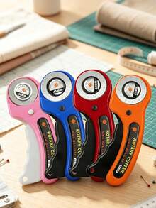 Random Style & Color Sharp Smooth Rotary Cutter, Suitable For Sewing, DIY Fabric Crafts, Christmas, Lace, Back To School, Colorful Sets, School, Sewing, Crochet Knitting, Sewing Supplies, Fabric, Wedding, Handmade Crafts, School Supplies (Select Single Accessory Does Not Include Main Product) - One Size - View 3