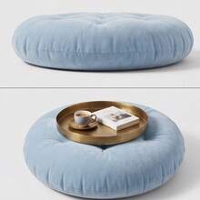 Ultra-Comfortable Round Seating Cushion - 40x40 Cm Fluffy Style - Baby Blue - View 5
