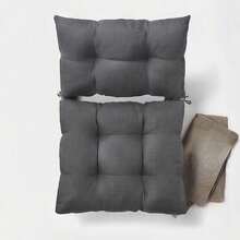 Premium Comfort Series: 1 Seat + 1 Backrest Plush Chair Cushion Set – Ergonomic Support - Dark Grey - View 5