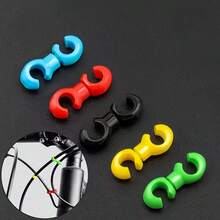 10pcs/Sturdy Bicycle Cable Clips With Rotating S-Shaped Hook And Secure Locking System, Perfect For Securing Brake And Gear Systems Of Mountain Bikes, Road Bikes And Hybrid Bikes - Made Of Durable Plastic, S-Shaped Design, Specifically Designed For Bicycle Transmission Cables - Multicolor - View 1