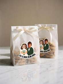 Custom Wedding Stickers With Photo - Personalized Stickers Labels For Cups & Cookies Wedding Favors Waterproof Vinyl Decals - Multicolor - View 3