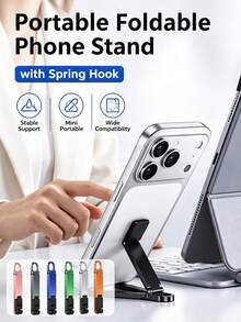 Giá đỡ điện thoại di động gấp gọn, móc khóa mini giữ điện thoại có kẹp nhanh, giá đỡ du lịch nhỏ gọn, phù hợp cho mọi điện thoại thông minh dưới 8 inch - Nhiều màu - Xem 1