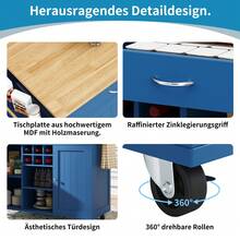 Modern Sideboard Blue With Storage Space - Blue - View 2