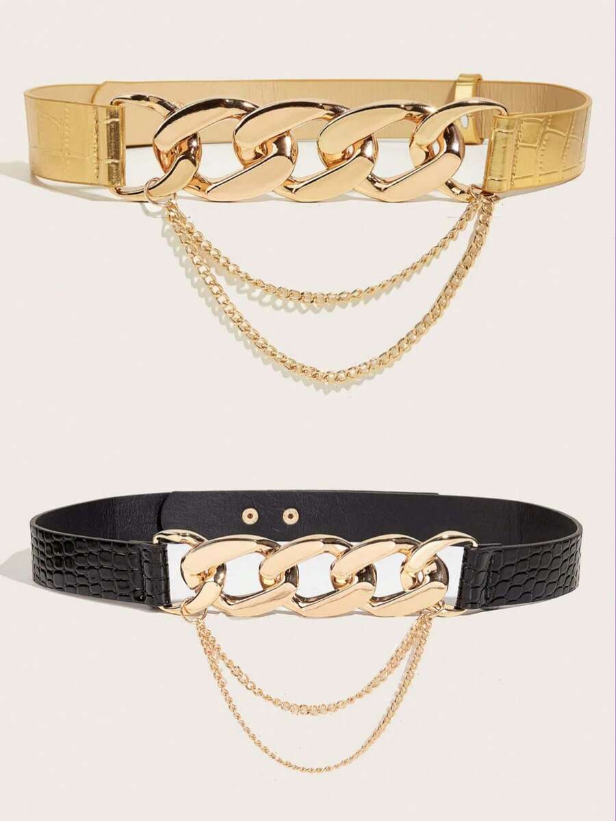 2pcs Women's Versatile Detachable Chain Strap - Multicolor - View 1