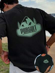 Camiseta Gráfica Mountain Pursuit% Algodón 180 g/² Cuello Redondo Transpirable Corte Regular para Aventuras al Aire Libre en Verano - Negro - Ver 1