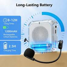 Amplifier Mini Berbentuk Lebah dengan Mikrofon Headset - Speaker Portabel yang Dapat Dipakai, Perekam, Mikrofon Berkabel, dan Kit Baterai untuk Guru, Pemandu Wisata, Dosen (Ringan dan Bebas Genggam) - View 9