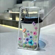 1件彩色透明TPU手機殼，花卉圖案與蝴蝶元素，適用於 16/16 Pro/16 Pro Max/16 Plus/7/8/7 Plus/8 Plus/X/Xs/Xr/Max/11/11 Pro/11 Pro Max/12/12 Pro/12 Pro Max/12 Mini/13/13 Pro/13 Pro Max/13 Mini/14/14 Pro/14 Plus/14 Pro Max/15/15 Pro/15 Plus/15 Pro Max/17/17 Pro/17 Pro Max/17 Ai，春季禮物 - 彩色 - 查看 1