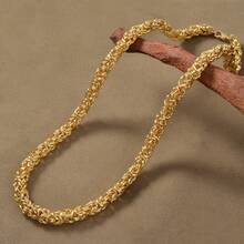 1 buah Kalung Rantai Cuban Link Patchwork Geometris Emas 18K Modis, Gaya Hip Hop Jalanan Unisex untuk Pemakaian Sehari-hari dan Pesta - Emas - View 5
