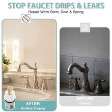 RP25513 Faucet Stem Replacement Kit Compatible With Delta Two Handle Faucets, Faucet Cartridge Repair Kit With 1/4 Turn Stop, RP4993 Seats And Springs, Hot And Cold Stem Assembly, 2 Pack - As Pic - View 5