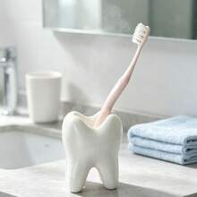 Soporte para bolígrafos con forma de diente impreso en 3D Soporte para cepillo de dientes con forma de diente - Blanco - Ver 3
