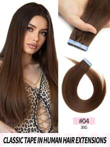Real Human Hair Seamless Invisible Hair Extensions - Multicolor - View 49