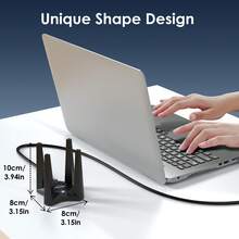 WiFi 6E USB 3.0 Adapter AX5400 Tri-Band For Desktop PC, 2.4G/5G/6G With 4 Antennas, Built-In Driver For Windows 10/11 - Black - View 7
