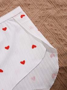 Aesletic 3pcs Celana Pendek Wanita Motif Bunga Manis Romantis dengan Hiasan Ruffle, Celana Apollo Belah - MultiWarna - View 7