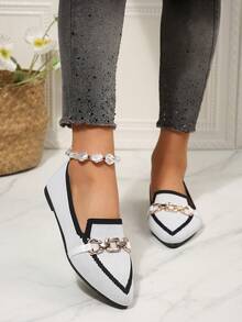 Fashion Casual Mesh Women's Flat Slip-On Pointed Toe Breathable Anti-Slip Loafers - White - View 6