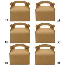 Brown Party Favor Treat Boxes Goodie Paper Box With Handles | Candy Gable Gift Boxes Perfect For Birthday, Babyshower, And Any Fun Party - Style 1 - View 8