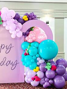 125pcs Pink And Purple Balloon Arch Kit, 5/10/12/18 Inch Purple Blue Pink Gold Balloons Suitable For Wedding Gift Parties, Princess Birthday Parties Decoration - Blue, Pink, and Purple Set - View 6