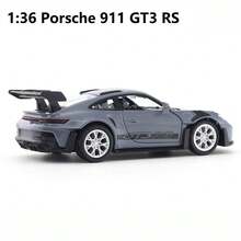 Burago Model Mobil Die-Cast Porsche 911 GT3 RS Skala 1:36 Abu-abu dari Paduan Seng, Mainan Model Kreatif/Ornamen, Cocok untuk Koleksi Remaja dan Dewasa, Dapat Digunakan sebagai Dekorasi Meja, Hadiah Liburan Sempurna - Grey - View 4