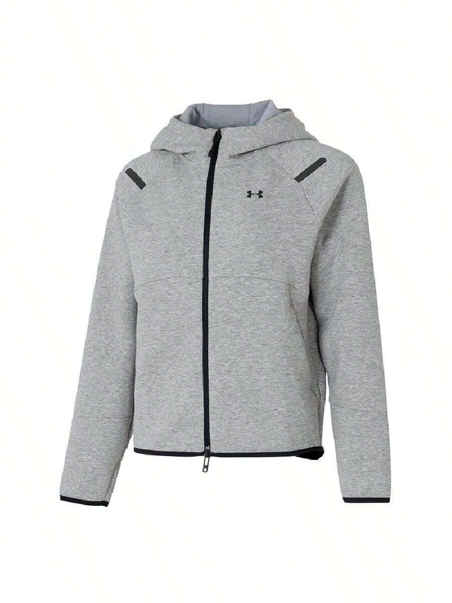 Under Armour Women's Unstoppable Flc FZ Jacket/Coat Knit Hooded Outdoor Sports 1379842-011 - Modern Gray - View 1