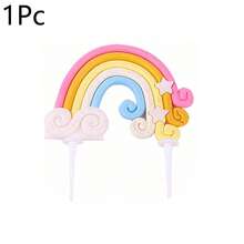 1pc/3pcs Star Decoration Rainbow Cake Toppers, Suitable For Birthday Party Cake Decoration - Multicolor - View 7