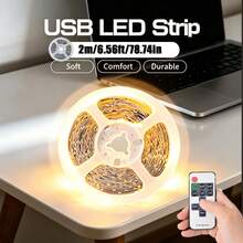 Acosh Neon Strip LED USB SMD 2835 Fleksibel, Putih Hangat/Putih, 5V dengan Kontrol Jarak Jauh RF, Cocok untuk Dekorasi Kabinet Dapur dan Rumah - Hangat - View 6