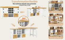 Expandable Sideboard White - Storage And Dining Table Space In Wood For Dining Room And Living Room - 白色 - 查看 5