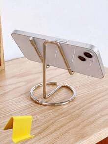 1pc Gold/Rose Gold Phone Stand, Universal Desktop Stand Compatible With IPad, Vertical Stand, Portable Minimalist Design, Stable Desktop Stand, Minimalist Iron Desktop Phone/Tablet Stand, Creative Metal Phone/Tablet Stand, Room Decor, Home Decor Ornament, Home Accessory, Personalized Gift, Room Decor, Bedroom, Bathroom, Guest Room, Wedding Decor - A - View 11