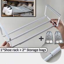 Closet Hanging Shoe Rack, Under-Cabinet Expandable Storage Shelf - Perfect For Kitchen, Books Or Clothing Storage And Organization, Classic Design Suitable For Home And Office, Shoe Storage Organizer, Shoe Cabinet - Multicolor - View 16