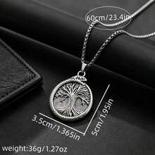 6 Pieces / Set, Men's Retro Coptic Cross Pendant Necklace Set, Stainless Steel Multifunctional Neck Jewelry, Elegant Accessories. - Ancient Silver - View 11