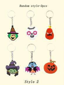 12/6/3/1件裝萬聖節趣味PVC包包吊飾，南瓜女巫骷髏鑰匙圈，Trick Or Treat 填充禮物，中性背包與手提包裝飾禮物 - 彩色 - 查看 16