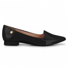 Women's Vizzano Flat Shoe With Low Block Heel, Pointed Toe, Comfortable And Original - 黑色清漆 - 查看 2