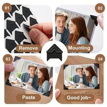 Self-Adhesive Photo Corner Stickers, Vintage Kraft Paper Photo Corner Stickers, Suitable For DIY Scrapbooking, Photo Albums, Travel Journals, Memory Books Or Diary Photo Protection Decoration, Back To School Season - Set - View 7