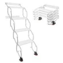 YUNRUX 4-Step Attic Ladder Wall-Mounted Folding Telescopic Extension Ladder - A - View 9