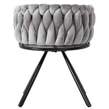 Dining Chair Set Grey Velvet Luxury - 4 Piece Set - 灰色 - 查看 7