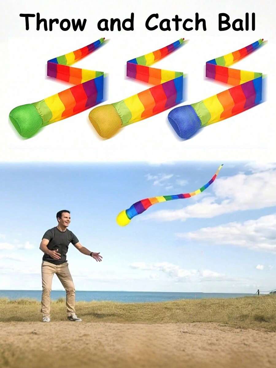 Aerodynamic Long-Tail Planet - Soft Rainbow Catch Ball, Colorful Lightweight Flying Ball, Suitable For Outdoor Games, Beach Parties, Camping, Picnics And Backyard Fun - Suitable For All Ages