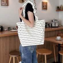 Canvas Large Capacity Pleated Tote Bag For Women - Multicolor - View 6