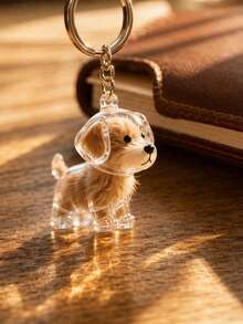 1/5/10pcs Transparent Acrylic Pet Hair Memorial Bottle With Keychain, Portable Cartoon Dog Hair Storage Container, Pet Hair Preservation Memorial Capsule, Pet Memorial Gift, Transparent Pet Hair Collection Storage Box - Transparent - View 2