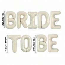 9pcs 16-Inch Cream White "BRIDE TO BE" Letter Balloons - Wedding Party Decorations, Perfect For Bridal Shower, Engagement Ceremony And Summer Events, Wedding Decor - View 3