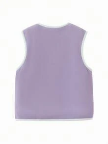 Balabala Tween Girl Cozy Fleece Vest Warm Lightweight Layer For Boys And Girls - Purple - View 2