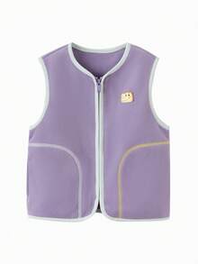 Balabala Tween Girl Cozy Fleece Vest Warm Lightweight Layer For Boys And Girls - Purple - View 1