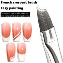 2/1pc French Line Nail Art Brushes, Ultra-Soft Bristles For Creating Various Linear French Manicure Designs, Suitable For Beginners And Professional Nail Salons - Multicolor - View 4